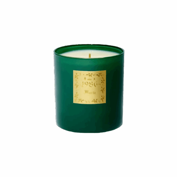 Small Emerald Glass Candle (Marfa)