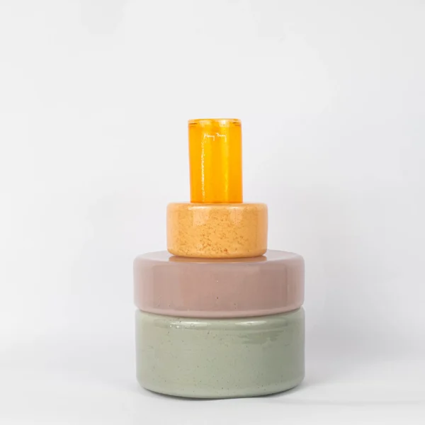 Cylinder Vase with Glass Charms - V3